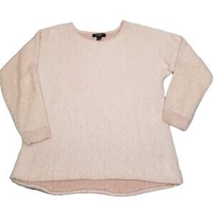 Nine West Sweater Womens Medium Pink Eyelash Knit Sparkle